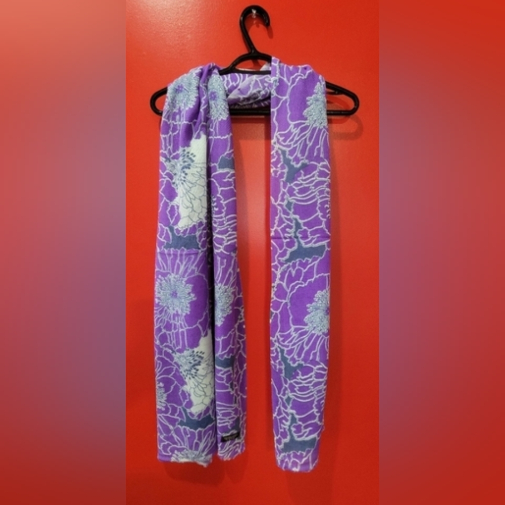 Exclusive Cashmere Unisex Long Knit Scarf, 80 IN X 27 IN, Purple